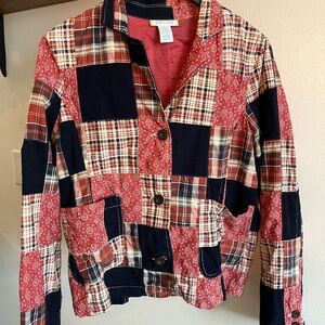 23 Hrs Patchwork Plaid Boho Cotton Jacket Oversized XL